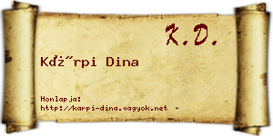 Kárpi Dina névjegykártya